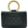 シャネル CHANEL マトラッセパールハンドルチェーンウォレット ブラック ゴールド金具 ラムスキン レディース ショルダーバッグ