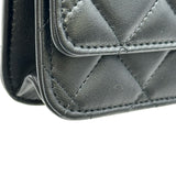 シャネル CHANEL マトラッセ チェーンウォレット AP3622 ブラック ゴールド金具 ラムスキン レディース ショルダーバッグ