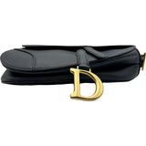 クリスチャン・ディオール Christian Dior オブリークサドルバッグ ブルー ゴールド金具 レザー レディース ショルダーバッグ