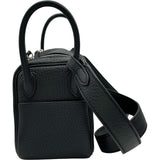 エルメス HERMES リンディミニ W刻印 ブラック シルバー金具 トリヨン レディース ショルダーバッグ