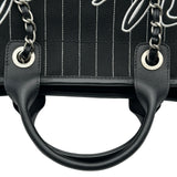 シャネル CHANEL ドーヴィルGM A66941 ブラック シルバー金具 コットン レディース トートバッグ