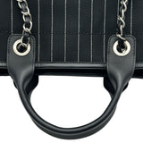 シャネル CHANEL ドーヴィルGM A66941 ブラック シルバー金具 コットン レディース トートバッグ
