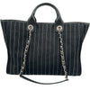 シャネル CHANEL ドーヴィルGM A66941 ブラック シルバー金具 コットン レディース トートバッグ