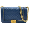 シャネル CHANEL ボーイシャネル28 A92193 23番台 ブルー ゴールド金具 ラムスキン レディース ショルダーバッグ