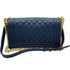 シャネル CHANEL ボーイシャネル25 A67086 26番台 ブルー ゴールド金具 キャビアスキン レディース ショルダーバッグ