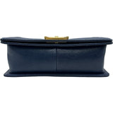 シャネル CHANEL ボーイシャネル25 A67086 26番台 ブルー ゴールド金具 キャビアスキン レディース ショルダーバッグ