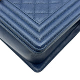 シャネル CHANEL ボーイシャネル25 A67086 26番台 ブルー ゴールド金具 キャビアスキン レディース ショルダーバッグ