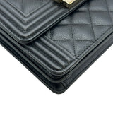 シャネル CHANEL ボーイシャネルチェーンショルダーバッグ AS0130 28番台 ブラック ゴールド金具 キャビアスキン レディース ショルダーバッグ