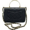 シャネル CHANEL トップハンドルショルダーバッグ AS4605 ブラック ゴールド金具 ラムアスキン レディース ショルダーバッグ