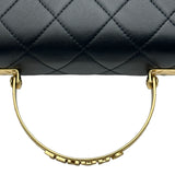 シャネル CHANEL トップハンドルショルダーバッグ AS4605 ブラック ゴールド金具 ラムアスキン レディース ショルダーバッグ