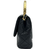 シャネル CHANEL トップハンドルショルダーバッグ AS4605 ブラック ゴールド金具 ラムアスキン レディース ショルダーバッグ