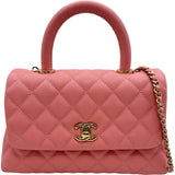シャネル CHANEL ココハンドルXS A92990 30番台 ピンク ゴールド金具 キャビアスキン レディース ハンドバッグ