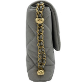 シャネル CHANEL マトラッセココマークチェーンショルダーバッグ AS2588 グレー ゴールド金具 ラムスキン レディース ショルダーバッグ