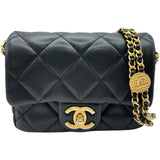 シャネル CHANEL ミニフラップチェーンショルダーバッグ AS3368 ブラック ゴールド金具 キャビアアスキン レディース ショルダーバッグ