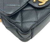 シャネル CHANEL ミニフラップチェーンショルダーバッグ AS3368 ブラック ゴールド金具 キャビアアスキン レディース ショルダーバッグ