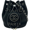 シャネル CHANEL ドーヴィル巾着ショルダーバッグ AS1045 29番台 ブラック シルバー金具 キャンバス レディース ショルダーバッグ