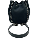 シャネル CHANEL ドーヴィル巾着ショルダーバッグ AS1045 29番台 ブラック シルバー金具 キャンバス レディース ショルダーバッグ