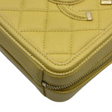 シャネル CHANEL CCフィリグリー2WAYショルダーバッグ AS0988 28番台 イエロー ゴールド金具 キャビアスキン レディース ショルダーバッグ
