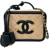 シャネル CHANEL CCフィリグリースモールバニティショルダーバッグ A93342 27番台 ベージュ ゴールド金具 キャビアスキン レディース ショルダーバッグ