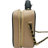 シャネル CHANEL CCフィリグリースモールバニティショルダーバッグ A93342 27番台 ベージュ ゴールド金具 キャビアスキン レディース ショルダーバッグ