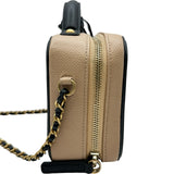 シャネル CHANEL CCフィリグリースモールバニティショルダーバッグ A93342 27番台 ベージュ ゴールド金具 キャビアスキン レディース ショルダーバッグ