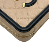 シャネル CHANEL CCフィリグリースモールバニティショルダーバッグ A93342 27番台 ベージュ ゴールド金具 キャビアスキン レディース ショルダーバッグ