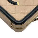 シャネル CHANEL CCフィリグリースモールバニティショルダーバッグ A93342 27番台 ベージュ ゴールド金具 キャビアスキン レディース ショルダーバッグ