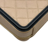 シャネル CHANEL CCフィリグリースモールバニティショルダーバッグ A93342 27番台 ベージュ ゴールド金具 キャビアスキン レディース ショルダーバッグ