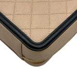 シャネル CHANEL CCフィリグリースモールバニティショルダーバッグ A93342 27番台 ベージュ ゴールド金具 キャビアスキン レディース ショルダーバッグ