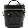 シャネル CHANEL バニティ2WAYチェーンショルダー AS0323 28番台 ブラック/ブルー ゴールド金具 ラムスキン レディース ショルダーバッグ