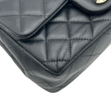 シャネル CHANEL ミニマトラッセチェーンショルダー AS3326 30番台 ブラック ゴールド金具 ラムスキン レディース ショルダーバッグ