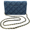 シャネル CHANEL マトラッセモチーフチェーンウォレット AP0250 ブルー ゴールド金具 デニム レディース ショルダーバッグ