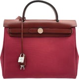 エルメス HERMES エールバッグジップPM ヴェルソ U刻印 ルージュアッシュ/ローズバブルガム シルバー金具 トワル/ヴァッシュ レディース ショルダーバッグ