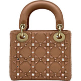 クリスチャン・ディオール Christian Dior レディディオールミニ ピンク ゴールド金具 カナージュ/サテン レディース ショルダーバッグ