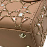 クリスチャン・ディオール Christian Dior レディディオールミニ ピンク ゴールド金具 カナージュ/サテン レディース ショルダーバッグ