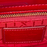 クリスチャン・ディオール Christian Dior レディディオールミニ レッド ゴールド金具 カナージュパテント レディース ショルダーバッグ