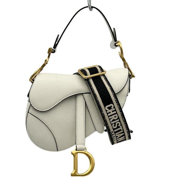 Dior ディオール ロゴ レザーハンドバッグ クリスチャン・ディオール Christian Dior ミニサドルバッグ ホワイト