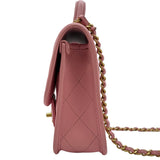 シャネル CHANEL スモール トップハンドル フラップバッグ AS3652 ピンク キャビアスキン レディース ショルダーバッグ