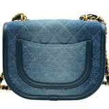 シャネル CHANEL スモール メッセンジャー バッグ AS4850 ブルー ゴールド金具 デニム レディース ショルダーバッグ