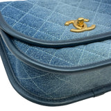 シャネル CHANEL スモール メッセンジャー バッグ AS4850 ブルー ゴールド金具 デニム レディース ショルダーバッグ