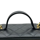 シャネル CHANEL マトラッセ トップハンドル2WAYバニティ AP3017 ブラック ゴールド金具 キャビアスキン レディース ショルダーバッグ