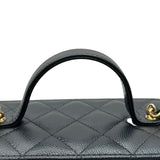 シャネル CHANEL マトラッセ トップハンドル2WAYバニティ AP3017 ブラック ゴールド金具 キャビアスキン レディース ショルダーバッグ