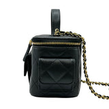 シャネル CHANEL マトラッセ トップハンドル2WAYバニティ AP3017 ブラック ゴールド金具 キャビアスキン レディース ショルダーバッグ