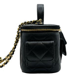 シャネル CHANEL マトラッセ トップハンドル2WAYバニティ AP3017 ブラック ゴールド金具 キャビアスキン レディース ショルダーバッグ