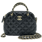 シャネル CHANEL マトラッセチェーンハンドルショルダー AP3354 ブラック ゴールド金具 シャイニーラムスキン レディース ショルダーバッグ
