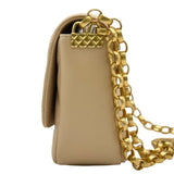 シャネル CHANEL コインモチーフショルダーバッグ AS2222 30番台 ベージュ ゴールド金具 ラムスキン レディース ショルダーバッグ