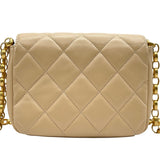 シャネル CHANEL コインモチーフショルダーバッグ AS2222 30番台 ベージュ ゴールド金具 ラムスキン レディース ショルダーバッグ