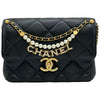 シャネル CHANEL マトラッセ ロゴチャームチェーンショルダー AS4986 ブラック ゴールド金具 ラムスキン レディース ショルダーバッグ