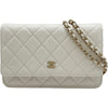 シャネル CHANEL マトラッセチェーンウォレット AP0250 31番台 ホワイト ゴールド金具 キャビアスキン レディース ショルダーバッグ