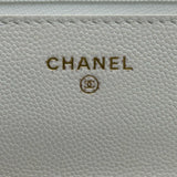 シャネル CHANEL マトラッセチェーンウォレット AP0250 31番台 ホワイト ゴールド金具 キャビアスキン レディース ショルダーバッグ